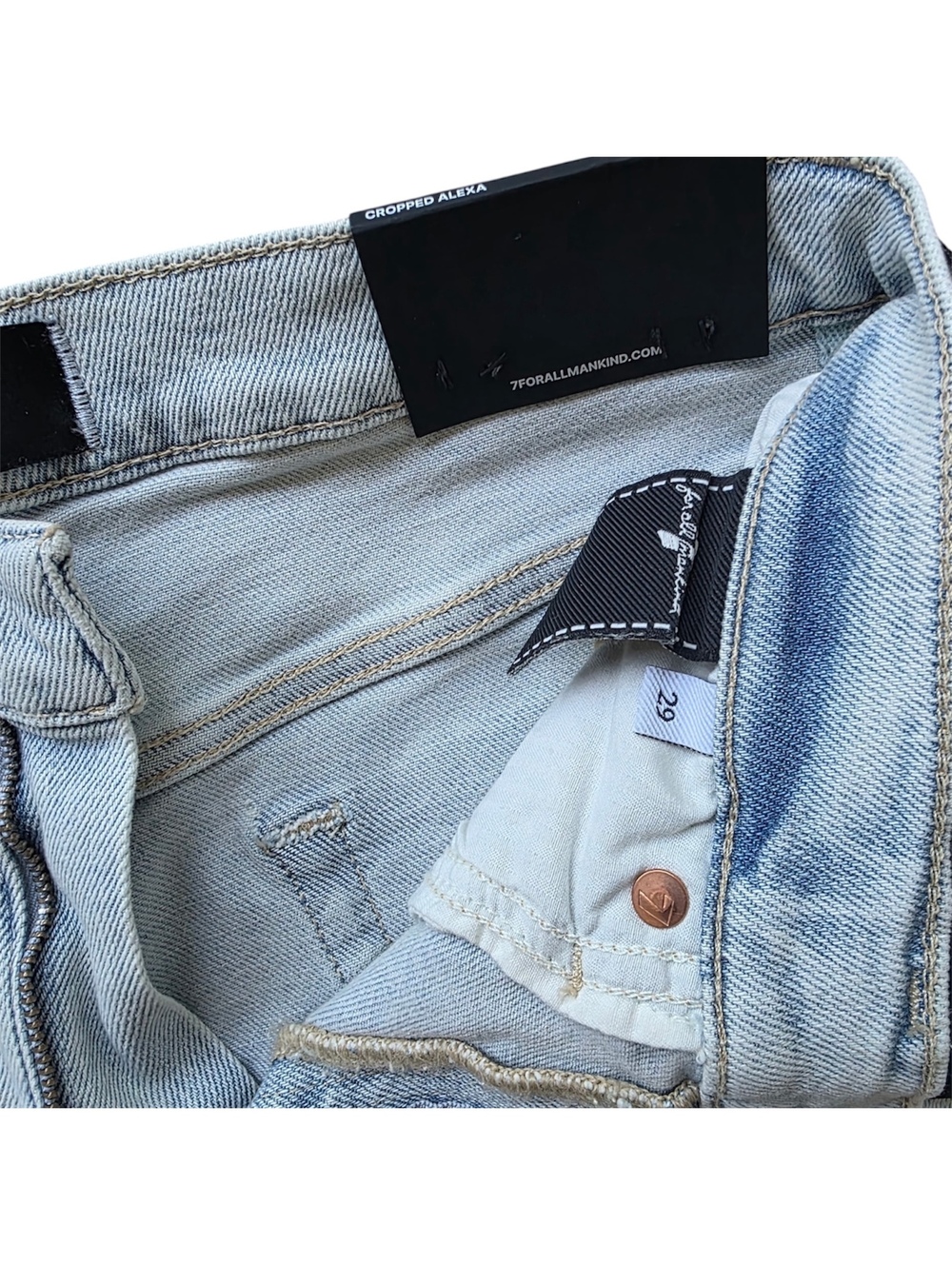 7 For All Mankind Women’s Size: 29 Blue Cropped Alexa Jeans - Picture 3 of 3